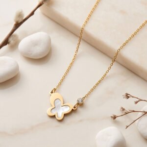 butterfly clover pendant necklace