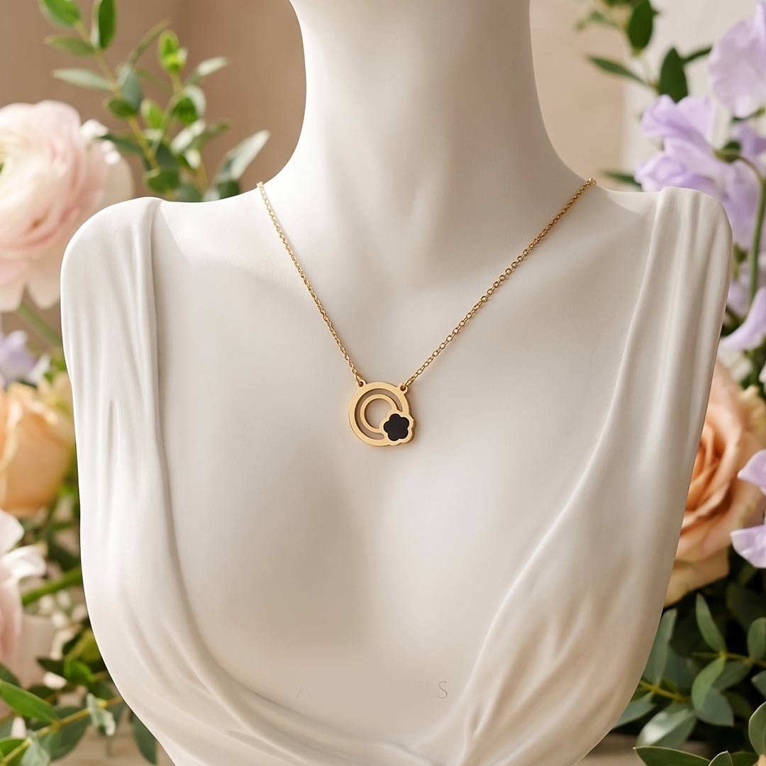 clover circle pendant necklace clover circle pendant necklace