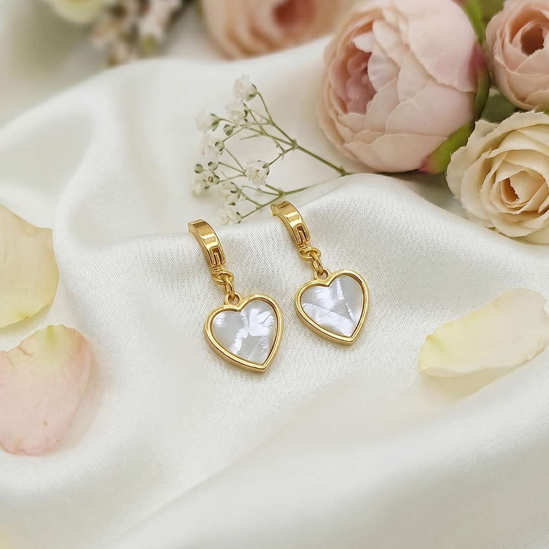 gold heart dangle earrings gold heart dangle earrings