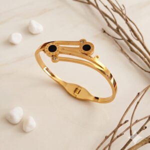 black enamel gold bangle (free size)