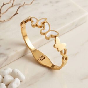 butterfly pattern gold bangle (small)