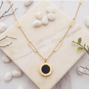 roman dial pendant necklace