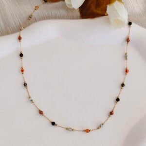multicolor beaded station necklace