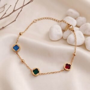 multi color clover charm bracelet