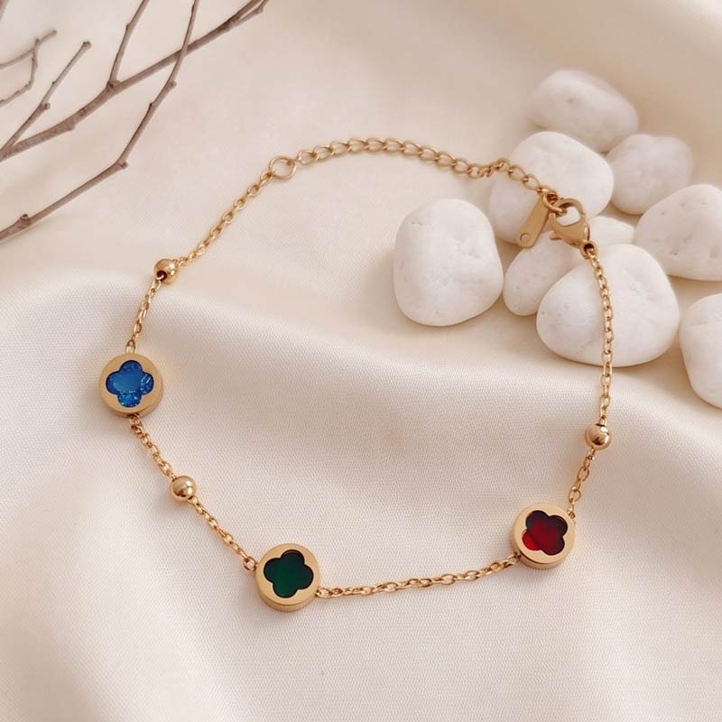 multi color clover charm bracelet multi color clover charm bracelet