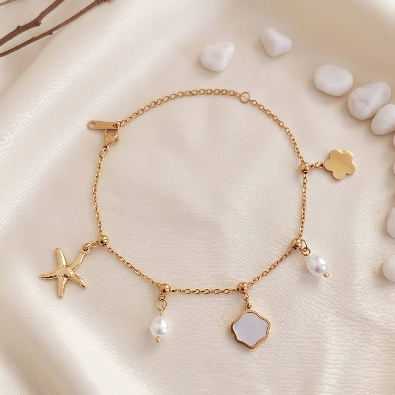 starfish pearl charm bracelet starfish pearl charm bracelet