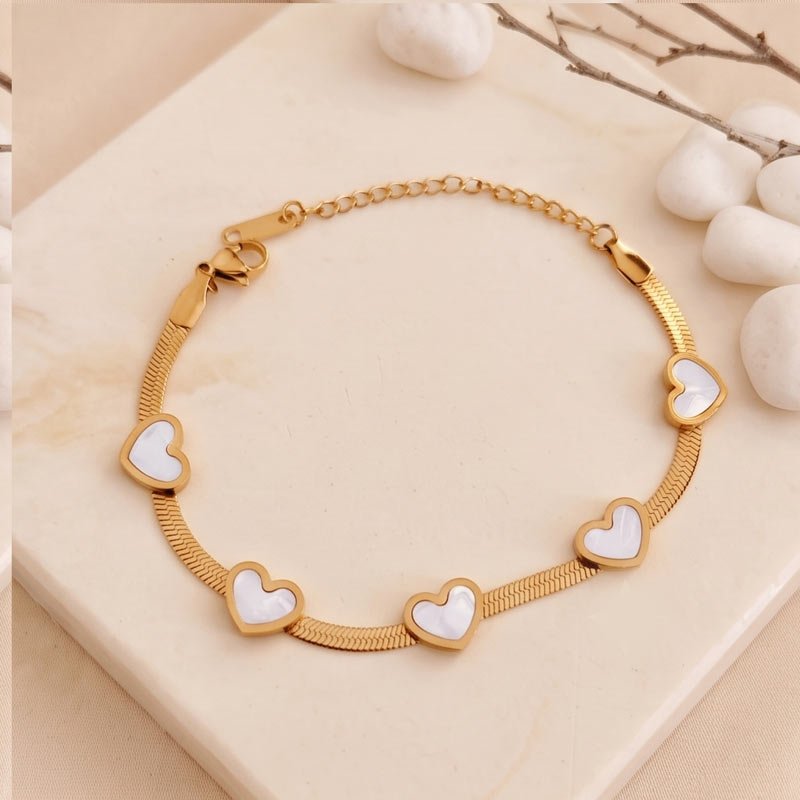 white heart charm bracelet white heart charm bracelet