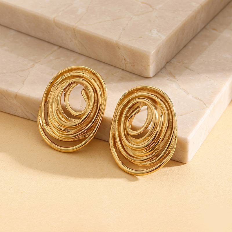 layered oval stud earrings layered oval stud earrings
