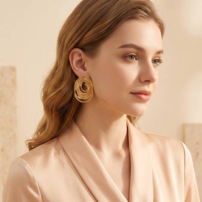layered oval stud earrings layered oval stud earrings