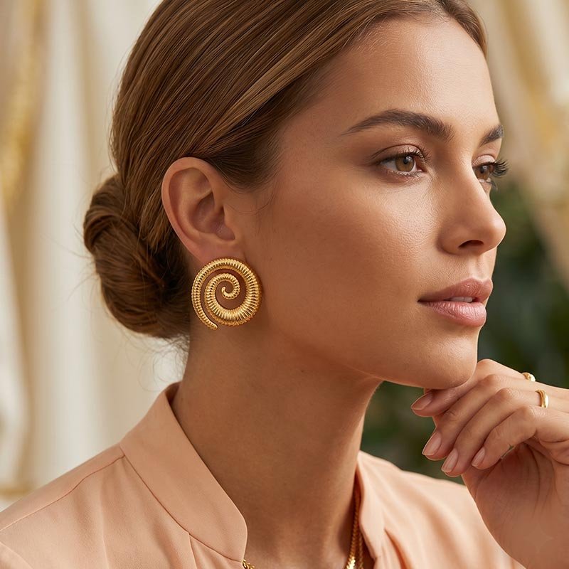 spiral stud earrings spiral stud earrings
