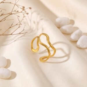 abstract wave open ring
