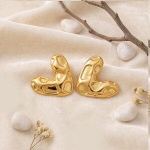 Abstract Heart Stud Earrings